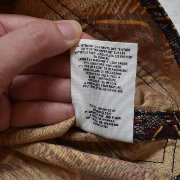 Anthropologie Elevenses Button Front Vest Sz XS Embroidered Aztec Safari Boho - Picture 12 of 16